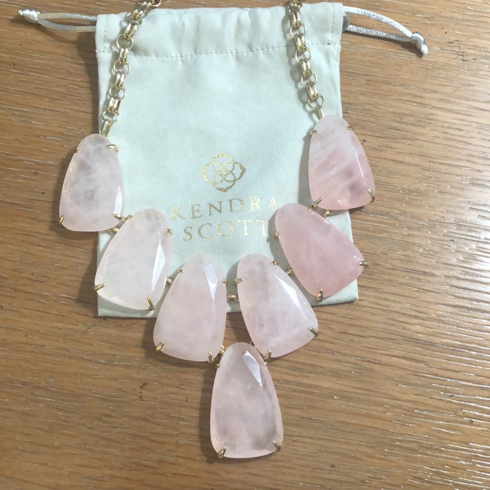 Pink and gold statement necklace by Kendra Scott